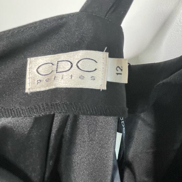 Y2K CDC Asymmetrical Cocktail Dress Sleeveless Embellished Bead Black 12‎ Petite - Picture 7 of 11